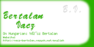 bertalan vacz business card